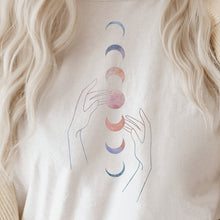 Load image into Gallery viewer, Moon Phase Shirt Spiritual Celestial Clothing Boho Hippie Meditation Yoga Tees Mystical Witchy Aesthetic T-Shirts Birthday Gift For Her