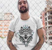Load image into Gallery viewer, Wolf TShirt Bohemian Wolves Tee Wolverine Wildlife Animal Lover Gift for Boyfriend Dad Adventure Nature Outdoor Hiking Clothing Boho T Shirt