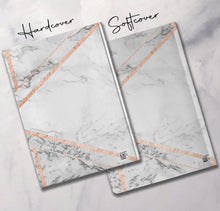 Load image into Gallery viewer, Personalized Notebook Custom Dream Journal Customized Wedding Gift Rose Gold Marble Gratitude Intention Meditation Journal Her Daily Planner