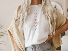 Load image into Gallery viewer, Moon Phase Shirt Spiritual Celestial Clothing Boho Hippie Meditation Yoga Tees Mystical Witchy Aesthetic T-Shirts Birthday Gift For Her