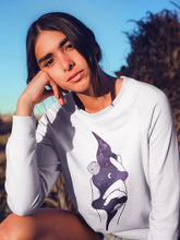 Load image into Gallery viewer, Purple Universe Sweatshirt Celestial Spiritual Space Festival Clothing Bohemian Moon Stars Galaxy Meditation Yoga Hippie Gift for Girlfriend