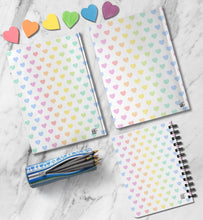 Load image into Gallery viewer, Rainbow Hearts Personalized Notebook Custom Kids Journal Customized Cute Dream Diary Girls School Work Notebook Birthday Gift for Daughter