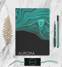 Load image into Gallery viewer, Personalized Marble Notebook Custom Name Journal Customized Dream Poetry Journal Unique Daily Writing Notebook Minimalist Name Journal