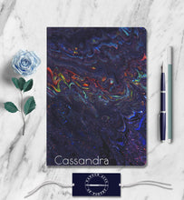 Load image into Gallery viewer, Personalized Marble Notebook Custom Name Journal Abstract Poetry Journal Unique Daily Writing Dream Diary Minimalist Gratitude Notebook