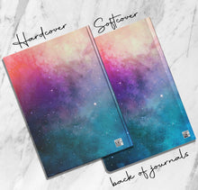 Load image into Gallery viewer, Personalized Notebook Spiritual Universe Goddess Journal Manifestation Sun Moon Stars Dream Journal Celestial Intentions Customize The Spine