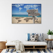 Load image into Gallery viewer, Personalized Couples Names Canvas Family Wall Art Custom Quote Wall Hanging Customizable Anniversary Wedding Gift for Newlyweds Beach Canvas