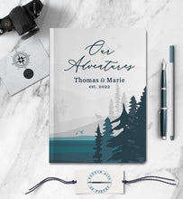 Load image into Gallery viewer, Our Adventures Personalized Couple Notebook Custom Travel Journal Customized Wedding Anniversary Gift for Boyfriend Girlfriend Husband Wife
