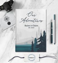 Load image into Gallery viewer, Our Adventures Personalized Couple Notebook Custom Travel Journal Customized Wedding Anniversary Gift for Boyfriend Girlfriend Husband Wife