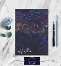 Load image into Gallery viewer, Personalized Marble Notebook Custom Name Journal Abstract Poetry Journal Unique Daily Writing Dream Diary Minimalist Gratitude Notebook