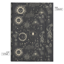 Load image into Gallery viewer, Third Eye Sun Moon Journal Spiritual Healing Crystals Stones Notebook Stars Cloud Dream Diary Magical Meditation Celestial Universe Journal