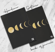 Load image into Gallery viewer, Moon Phase Personalized Name Notebook Custom Travel Journal Customized Dream Diary Celestial Space Universe Journal Astrology Astronomy Gift