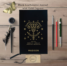 Load image into Gallery viewer, Zodiac Personalized Astrology Notebook Custom Birthday Gift for Her Spiritual Birth Month Signs Dream Diary Celestial Journal