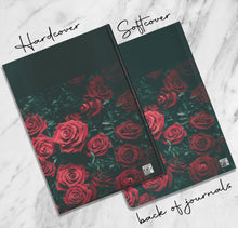 Load image into Gallery viewer, Red Roses Personalized Name Notebook Custom Garden Journal Customized Floral Botanical Thoughts Dream Diary 2023 Adventure Travel Journal