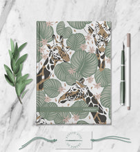 Load image into Gallery viewer, Tropical Personalized Name Notebook Custom Boho Giraffe Journal Customized Simple Botanical Diary Floral Travel Dream Journal Daily Writing