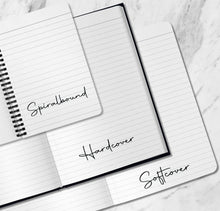 Load image into Gallery viewer, Personalized Music Journal Custom Songwriters Notebook Musician Song Diary Lyrical Writer Journal Writing Music Notebook Songwriting Journal