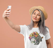 Load image into Gallery viewer, She Believed She Could T Shirt Floral Literary Quote Tee Butterfly T-Shirt Inspirational Womens Tee Girl Power Tee Women Empowerment TShirt