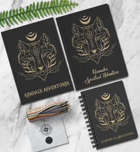 Load image into Gallery viewer, Wolf Adventure Journal Personalized Travel Notebook Custom Nature Journal Customized Camping Hiking Outdoor Explorer Book Animal Lover Gift
