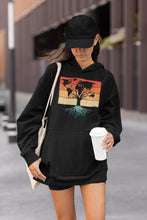 Load image into Gallery viewer, Tree of Life Map Hoodie Boho Retro Rainbow Sweatshirt Trendy Tree Nature Hoodie Outdoor Adventure Hiking Hoodie World Map Tree Yoga Hoodie