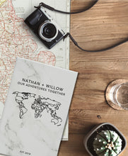Load image into Gallery viewer, Our Adventures Personalized Leatherette Journal Custom Anniversary Travel Memory Book Customized Husband Wife Notebook Gift For Couple