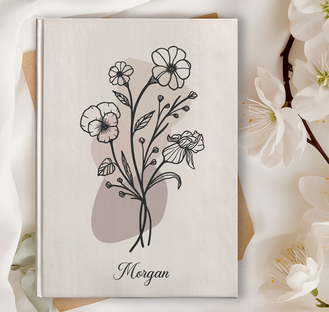 Birth Month Flower Custom Notebook