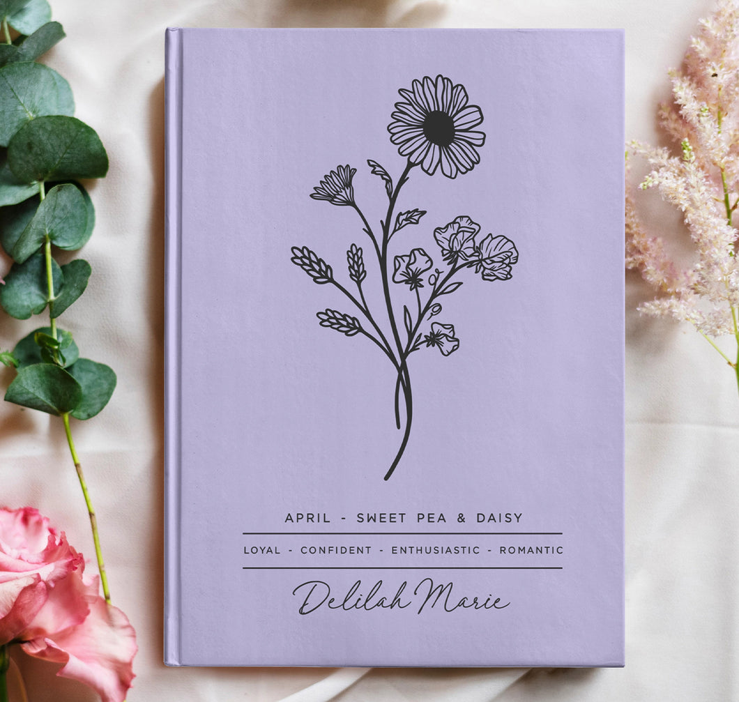 Birth Month Flower Custom Journal