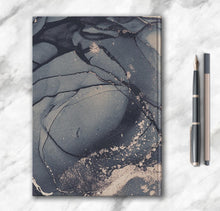 Load image into Gallery viewer, Personalized Notebook Custom Name Journal Customized Abstract Black Gold Minimalist Notebook Daily Affirmations Gratitude Dream Diary
