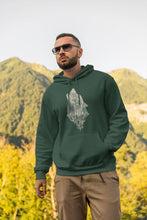 Load image into Gallery viewer, Wolf Forest Map Hoodie Mens Graphic Sweatshirt Nature Adventure Male Camping Hiking Hoodie Animal Wilderness Wildlife Hoodie Gift For Him
