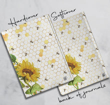 Load image into Gallery viewer, Sunflower &amp; Bumble Bees Notebook Spring Poetry Writing Journal Botanical Yoga Meditation Notebook Dream Diary Gift for Daughter
