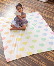 Load image into Gallery viewer, Rainbow Hearts Blanket Soft Fleece or Sherpa Bedding for Daughters Room Girls Decorative Bedroom Decor Baby Shower Gift for Girl Nursery
