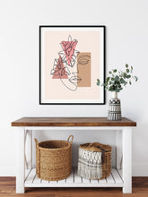 Load image into Gallery viewer, One Line Woman Art Print Minimalist Neutral Floral Wall Hangings Simple Feminine Flower Art Abstract Mid Century Modern Home Wall Decor
