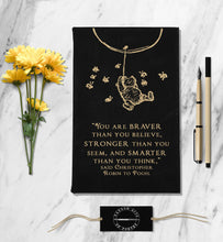 Load image into Gallery viewer, Winnie The Pooh Braver Stronger Personalized Leatherette Notebook Inspirational Motivational Quote Custom Kid Notebook
