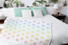 Load image into Gallery viewer, Rainbow Hearts Blanket Soft Fleece or Sherpa Bedding for Daughters Room Girls Decorative Bedroom Decor Baby Shower Gift for Girl Nursery
