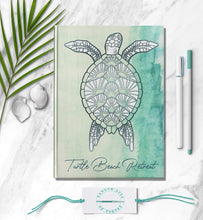 Load image into Gallery viewer, Sea Turtle Personalized Travel Notebook Custom Nautical Guest Book Customized Beach House Adventure Memory Journal Ocean Animal Lovers Gift
