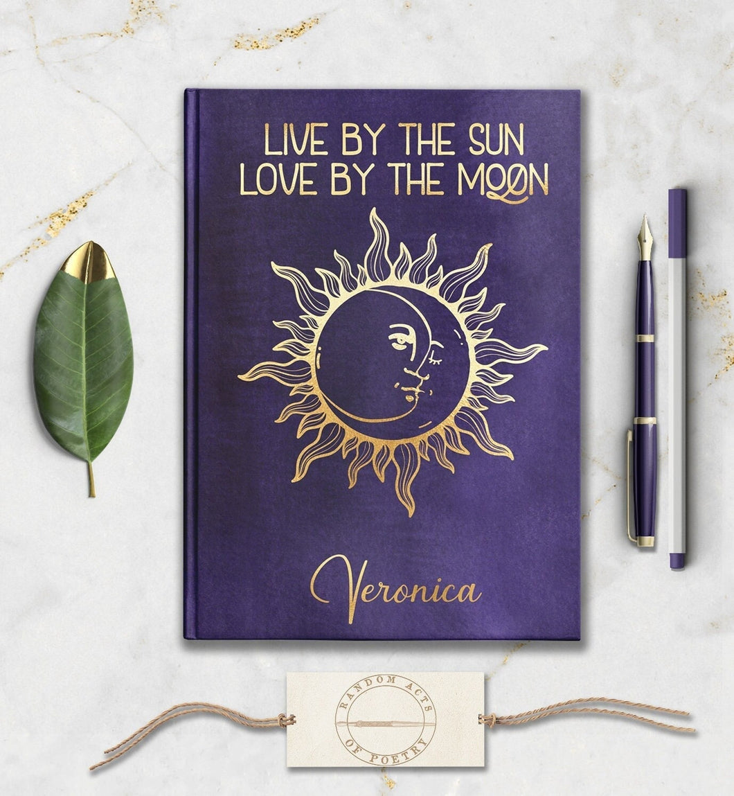 Sun Moon Personalized Notebook Custom Travel Journal Customized Manifestation Spiritual Journal Celestial Dream Diary Gift for Witchy Friend