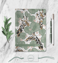 Load image into Gallery viewer, Tropical Personalized Name Notebook Custom Boho Giraffe Journal Customized Simple Botanical Diary Floral Travel Dream Journal Daily Writing
