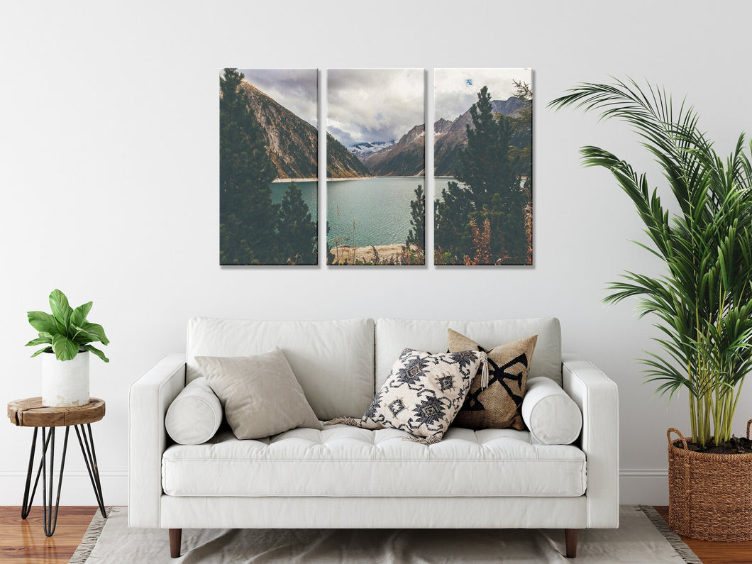 Mountain River Scenery Wall Art Nature Canvas Outdoor Adventure Landscape Real Photography Home Art Bedroom Office Summer Winter Wall Decor