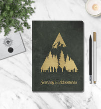 Load image into Gallery viewer, Personalized Mountain Tree Journal Custom Forest Hiking Nature Journal Customized Adventure Outdoor Notebook Travel Journal Gift for Hiker
