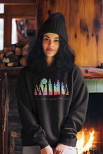 Load image into Gallery viewer, Wild Hoodie Not All Who Wander Are Lost Forest Rainbow Hooded Sweatshirt Adventure Nature Outdoor Explorer Gift for Hiking Camping Lover
